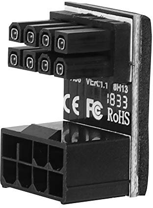 ASHATA 8pin Graphics Card Power Connector (180° Turning),Computer Cables Graphics Card Power Supply Connector 8PIN Adapter 180° Turning(PH38B)