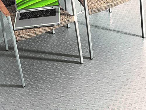PVC Bodenbelag Vinylboden in Riffelblech-Optik, Zuschnitt (4m breit / 8m lang)
