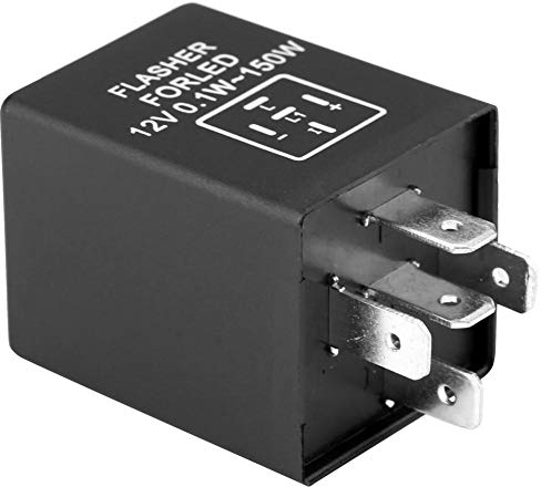 Yctze 5-poliger EP27 FL27 12-V-Plug & Play-Blinkerrelais-Decoder für LED-Blinker [PVC] (schwarz) für blinkerrelais für led 5 pin,blinkgeber 12v traktor 5 polig 20w für blinkrelais 5 polig blinkgeber 1