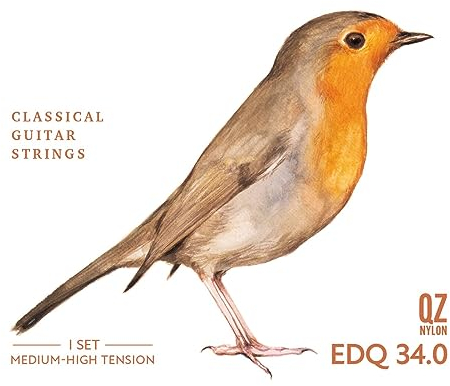 KNOBLOCH STRINGS - Cuerdas de Guitarra Española | EDQ34.0 ERITHACUS Tensión Media-Alta | Double Silver | Nylon | Agudos Puros | Sonido Natural y Sensual | Juego de cuerdas para Flamenca y Clásica