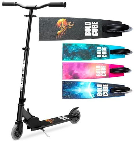 BOLDCUBE Deluxe 2 Räder Roller | 6-14 + J. | Klappbar | Keine Montage | Lenker Höhenverstellbar 60 bis 90 cm