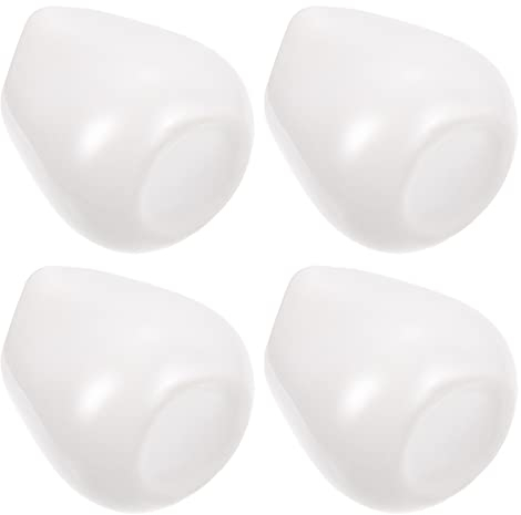 Cabilock 4pcs Porcelain Gravy Boat Mini Ceramic Creamer Cup White Gravey Pourer Dish Coffee Milk Creamer Pitcher Mini Sauce Jug Dipping Bowls