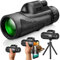 BILLION DUO 40x60 Monocular Telescope High Power, Handheld Telescope with Smartphone Holder & Adjustable Tripod & Portable Bag for Bird Watching Camping Travelling
