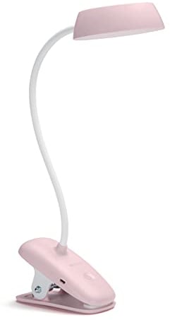 Philips LED-Tischleuchte Donutclip, 2,3W, flexibel formbar, kühlweißes Licht (4.000K), dimbar, pink