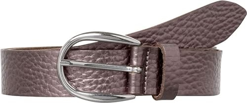 BRAX Damen Metallicgürtel Gürtel, Platinum, 90