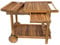 Servierwagen mit Rollen und zwei abnehmbaren Tabletts aus Akazienholz gefertigt, robust und witterungsbeständig, auch ideal als Beistelltisch oder BBQ Tisch im Garten und Balkon geeignet, 100x80x60cm