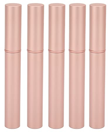 5 STÜCKE Leere Mascara-Tube mit Wimpernstab, 4 Ml Metallhüllen-Wimperncreme-Behälterflasche mit Gummistopfen für DIY-Kosmetik, Roségold