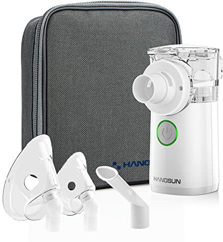 Hangsun CN750 Inhalateur de brume portable en maille, 2 en 1 pour enfants et adultes avec accessoires complets et sac de rangement, adapté pour les problèmes de respiration