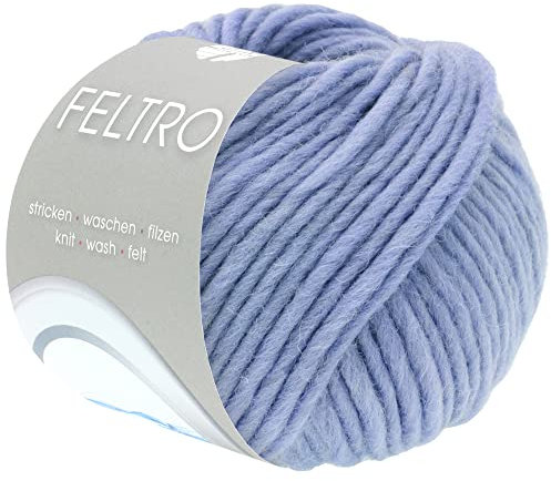 LANA GROSSA Feltro | Filzgarn für Kreativhandwerk, vielseitig, hochwertige Wolle zum Nass- und Trockenfilzen | Handstrickgarn aus 100% Schurwolle | 50g Wolle zum Stricken & Häkeln | 50m FB 108