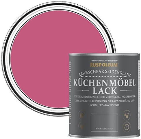 Rust-Oleum Pink Scrubbable Kitchen Cupboard Paint in Satin Finish - Raspberry Ripple 750ml