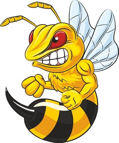 U24 Aufkleber böse Hornisse Wespe Biene 20 x 24 cm Autoaufkleber Sticker Konturschnitt