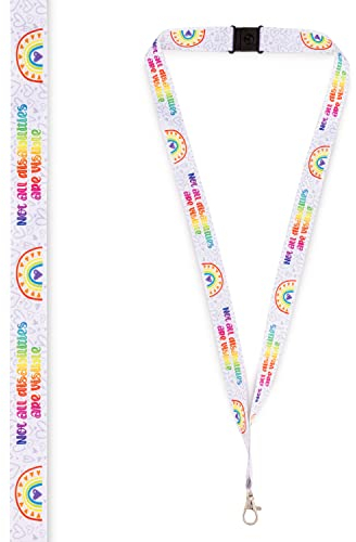 Hidden Disability Rainbow Lanyard Not All Disabilities are Visible Girls Women's Adult