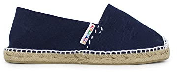 Alpargatas Clásicas de Lona en Color Liso Hechas en España (Marino, Numeric_48)