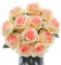 Floralsecret Set di 12 rose artificiali in seta con gambo lungo, per casa, matrimonio, decorazione da giardino (champagne, 12 pezzi)
