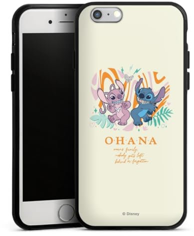 Silikon Hülle kompatibel mit Apple iPhone 6s Case schwarz Handyhülle Lilo & Stitch Offizielles Lizenzprodukt Disney