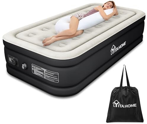 YITAHOME Luftbett Selbstaufblasend, Luftmatratze mit Integrierter Elektrischer Luftpumpe, Aufblasbare Matratze mit Aufbewahrungstasche für Camping Gästebett, 150KG MAX, 191 x 99 x 46cm