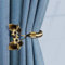 HIKMLK 2 handgefertigte Vorhang-Raffhalter mit Blättern – antikes Messing, botanische Raffhalter und Seitenhalter, gebürsteter Metallic-Lack, Wandmontage, Zugverschlüsse für frische Vorhänge