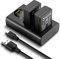NEEWER EN-EL25 Lot de 2 Batteries de Rechange et Chargeur USB 1350 mAh et Chargeur USB à Double Canal Type C Compatible avec Appareil Photo Nikon Z30 Z50 ZFC 4241 EN-EL25, Chargeur MH-32