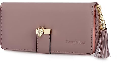 Pomelo Best Damen Geldbörse Vegan Leder RFID Portmonee mit 12 Kartenfächern, Münzfach und Handyfach