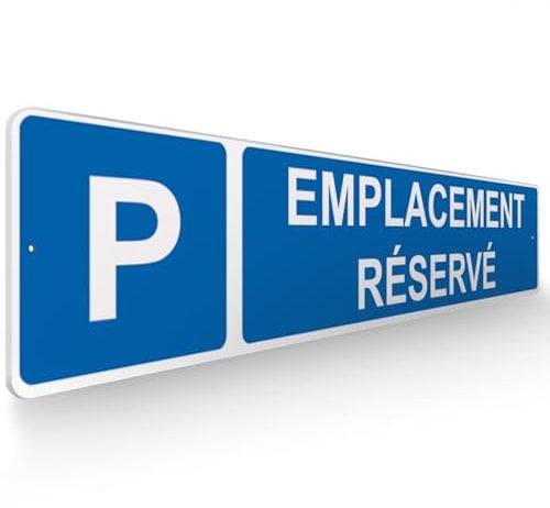DECOHO - Panneau de signalisation pour parking · Emplacement réservé - 48 x 10 cm - Bleu