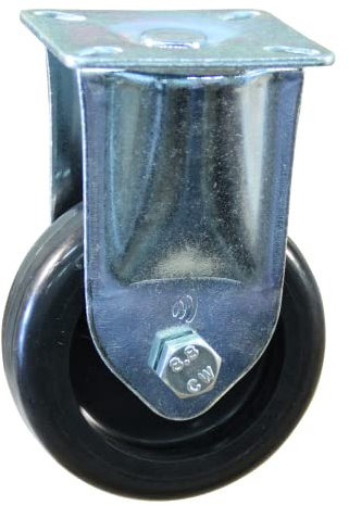 Bockrolle Stahl, 50mm Durchmesser, PP Lauffläche, Gleitlager, 70mm Bauhöhe