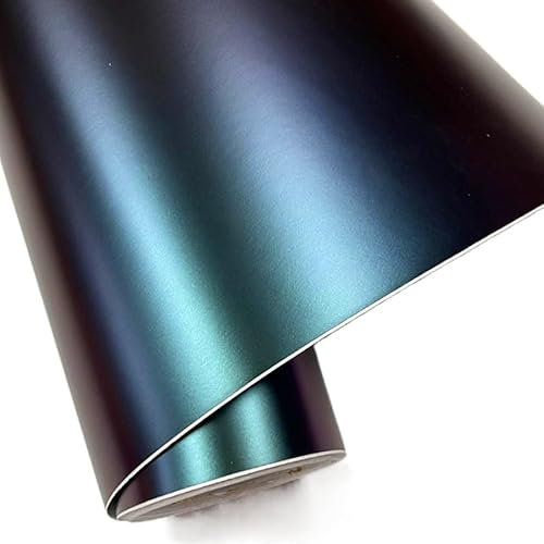 Autofolie Blau Grün Lila Auto Chamäleon Wrap Auto Carbon Faser Wrapping Film Fahrzeug Ändern Farbe Aufkleber Tönung Vinyl Luft Blase Frei Auto Folie ( Color : Plain blue purple-01 , Size : 10CM X 152C