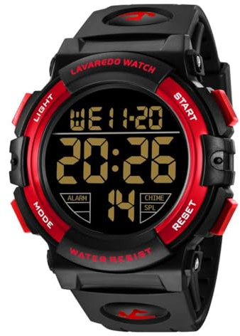 aswan watch Digitaluhr für Herren mit Wecker,Stoppuhr,Licht,Datum-Sport Armbanduhr mit Silikonarmband