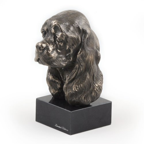 Art-Dog Dog Marmor Statue - Unique Edition ArtDog Collection - Handmade Cold Cast Bronze Sculpture for Dog Lovers Indoor- Dog Figurine - Statue American Cocker Spaniel