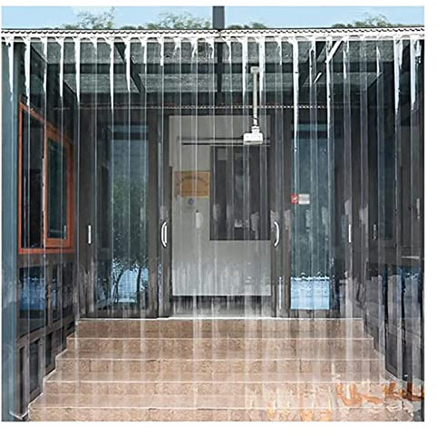 Bâche Transparente Rideau de Porte en PVC de Taille personnalisée, Bandes de Rideau en Plastique Vinyle Transparent isolé thermiquement, pour Patio de Garage d'usine