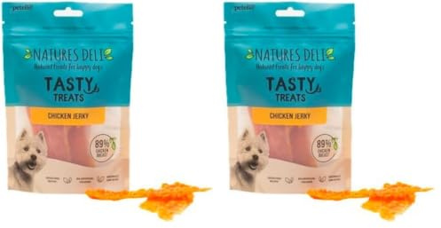 Natures Deli Chicken Jerky Dog Treats, Grain Free Low Fat Treats for Dogs, High Protein Dog Chews - 100 g (Pack of 2)