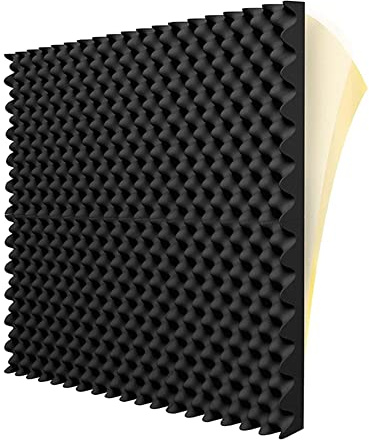 Foemey 6 Pack Self Adhesive Acoustic Foam Panels Fireproof Soundproofing Treatment Wall Panel,Reduce Noise Foam for Studio,Etc
