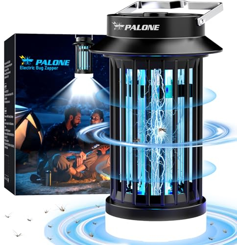 PALONE Lampe Anti Moustique Éclairage Exterminateur de Mouches Attrape-moustiques Répulsif Rechargeable USB LED Puissant Adapté à la Chambre à Coucher, au Jardin, au Camping, Intérieur Extérieur