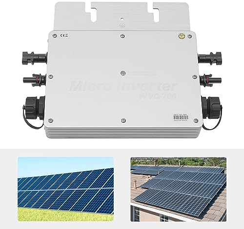 Wechselrichter Balkonkraftwerk Solar Micro Wechselrichter 700W MPPT Grid Tie Inverter IP65 Wasserdicht AC180-260V Output Mikrowechselrichter Solar- & Windenergie für PV Module