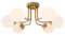 YIKEGE LICHT Modern Golden Lampe Deckenleuchte Deckenlampe Retro Luster Pendelleuchte Hängeleuchte Vintage Kronleuchter Wohnzimmer Schlafzimmer Küche Esszimmer mit 6 Mattglas Kugel Globe Lampenschirm