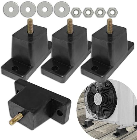 YEUNAS Air-Conditioner Shock Rubber Vibration Pad Kit, Air Conditioner Shock Lsolator Mount Bracket Set (4 Pack)