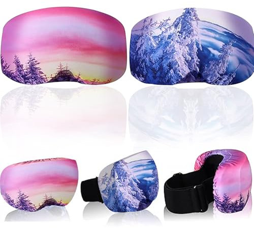 LUYANFX 2er Set Skibrille Schutzhülle, Mikrofaser Goggle Cover für Ski & Snowboard, Schutz vor Kratzern & Staub, Ideal für Reisen & Après-Ski (D)