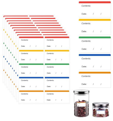 300 Etiquetas de Congelació, 60x30mm Pegatinas ExtraíBles Multifuncionales, Etiquetas Adhesivas Cocina para Hogar O Restaurante Congelador de Almacenamiento de Alimentos,Fácil de Escribir