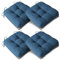 AddGrace 4er Set Sitzkissen 40 x 40cm Weiche Stuhlkissen mit 10cm Hochwertiger Polsterung für Innenbereich Küche oder Esszimmer,Marineblau