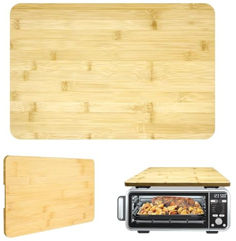 GWBSXM Bamboo Cutting Board for for Ninja Foodi SP101 SP201 SP301 SP351 DCT401 DCT402 Air Fryer Ovens, 15.9 × 9.65 Toaster Oven Accessories with Silicone Feet for Countertop Convection Oven