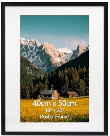 EYMPEU Bilderrahmen 40x50 cm, 1 Stück, Posterrahmen für die Wand, geeignet für Büros und Wohnungen, Schwarz