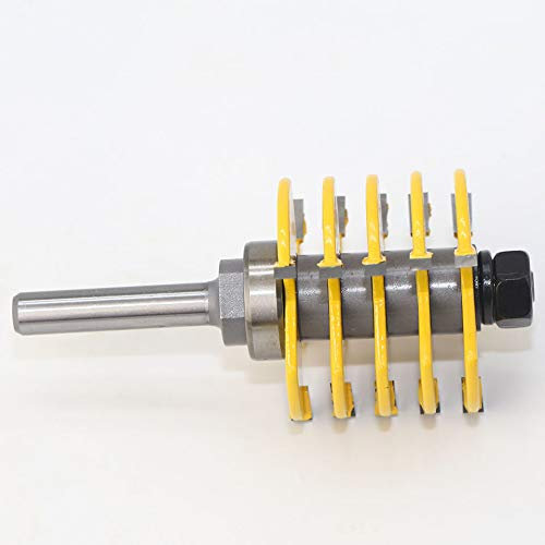 1pc Box Joint Router Bit - Einstellbare 5 Klinge - 3 Flöten - 8 12mm 1/2 in Schaft for Holz Cutter Zapfen Cutter for Holzbearbeitung Werkzeuge(12mm shank)