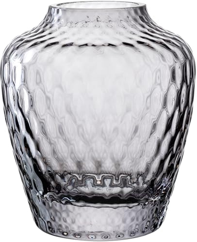 LEONARDO HOME Giulia 055283 Vase à Fleurs, en Verre Gris, diamètre : 4,8 cm, élégant au Look Tactile, pour Bouquets créatifs, Design Intemporel, Hauteur : 11 cm, Gris
