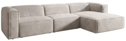 Luxusbetten24 Designer Sofa Comfy in Samt Weiß Rechts