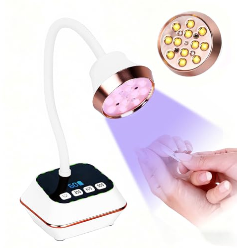 Asimebesty Lampada UV LED Unghie 36W, Mini Lampada per Unghie Senza Fili | con Sensore e Display LCD, 30/60/90s, 360° Testa Regolabile, Ricaricabile Torcia per Unghie Gel Sciugatura Rapida, Bianco
