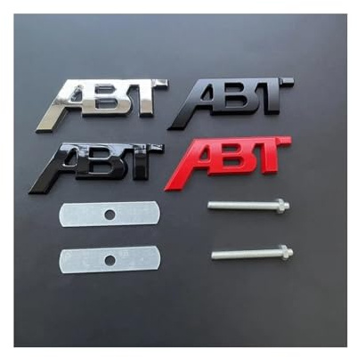 1 Stück 3D-Metall-ABT-Logo-Kühlergrill-Emblem Auto-Kofferraum-Emblem Einfache Installation(Small Matte Black)