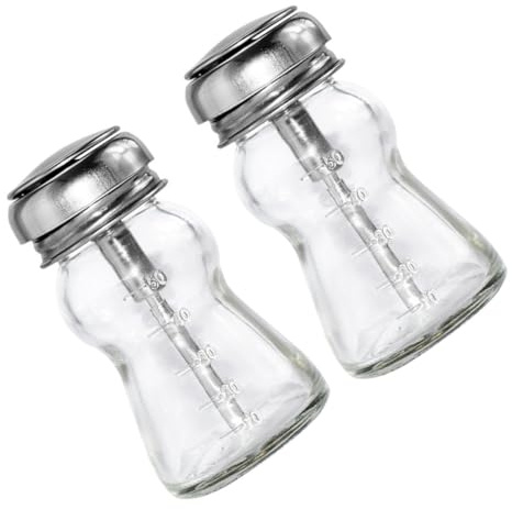 AMUSLESUR Flacons Verre Épais Pompe Lot de 2 pour Dissolvant Vernis à Ongles 60 ML Rangement Cosmétique Pratique pour Soin des Ongles