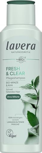 lavera Pflegeshampoo Fresh & Clear - ohne Silikone - für schnell fettendes Haar - befreit von Fett & Stylingrückständen - vegan - Naturkosmetik - 250ml