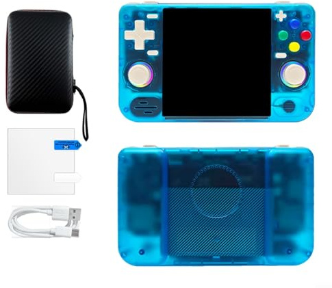 Glewi RF40H Console di gioco portatile retrò, schermo IPS da 4,0 pollici 720P, oltre 18000 giochi integrati, batteria da 4000 mAh, dispositivo di gioco portatile con WiFi e tipo C per OTG, nero (blu)