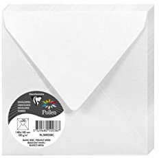 Clairefontaine - Ref 50038C - Pollen Iridescent Envelopes (Pack of 20) - 140 x 140mm in Size, 120gsm Paper, Suitable for Use with Inkjet or Laser Printers - White