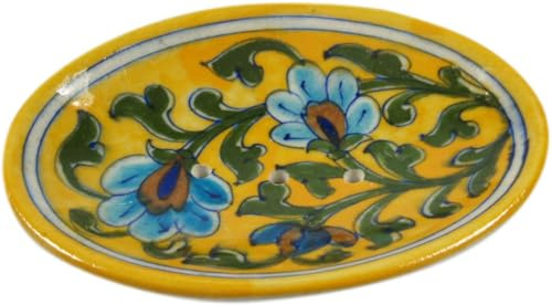 Handbemalte Keramikseifenschale, oval, traditionelles Design, Modell 11 | Einzigartige, handbemalte Keramikseifenschale, ideal für Bad, Gäste-WC oder Küche, bringt Farbe und Stil.